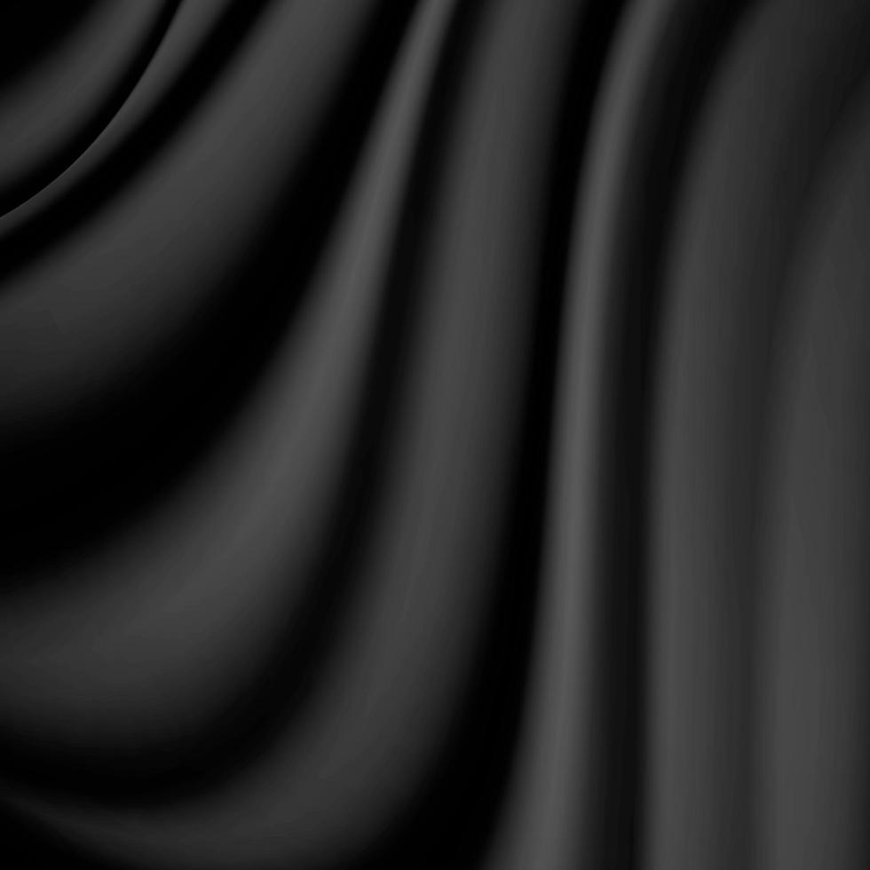 zwart satijn zijdeachtige doek gladde textuur. vector