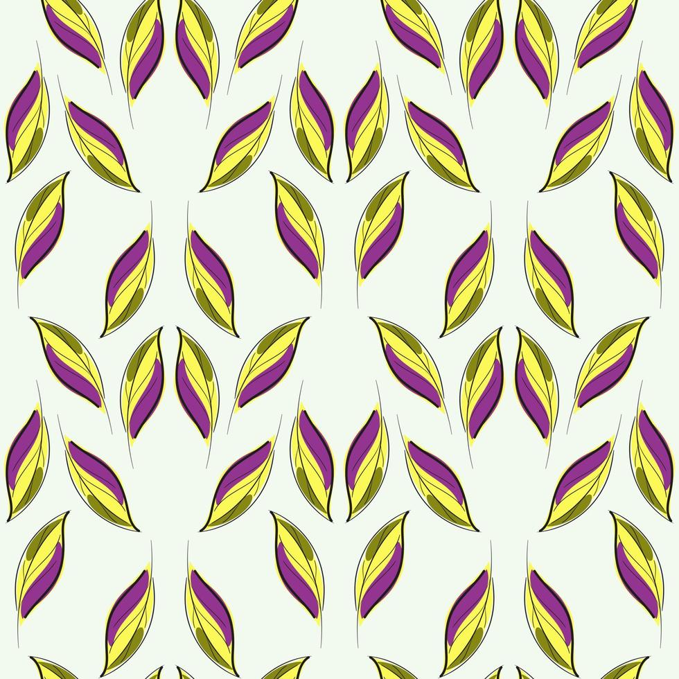 modern naadloos bloemen patroon, hand getekend groen bladeren Aan een wit achtergrond. een elegant sjabloon voor modieus afdrukken. vector