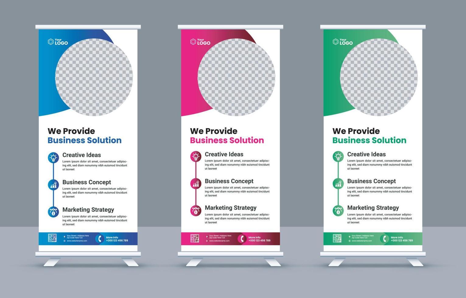 zakelijke roll-up banner ontwerpsjabloon vector