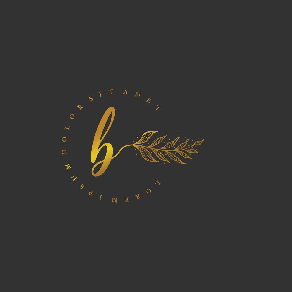 brief b logo bloemen handschrift logo ontwerp. logo voor Dames schoonheid salon massage kunstmatig of spa merk vector