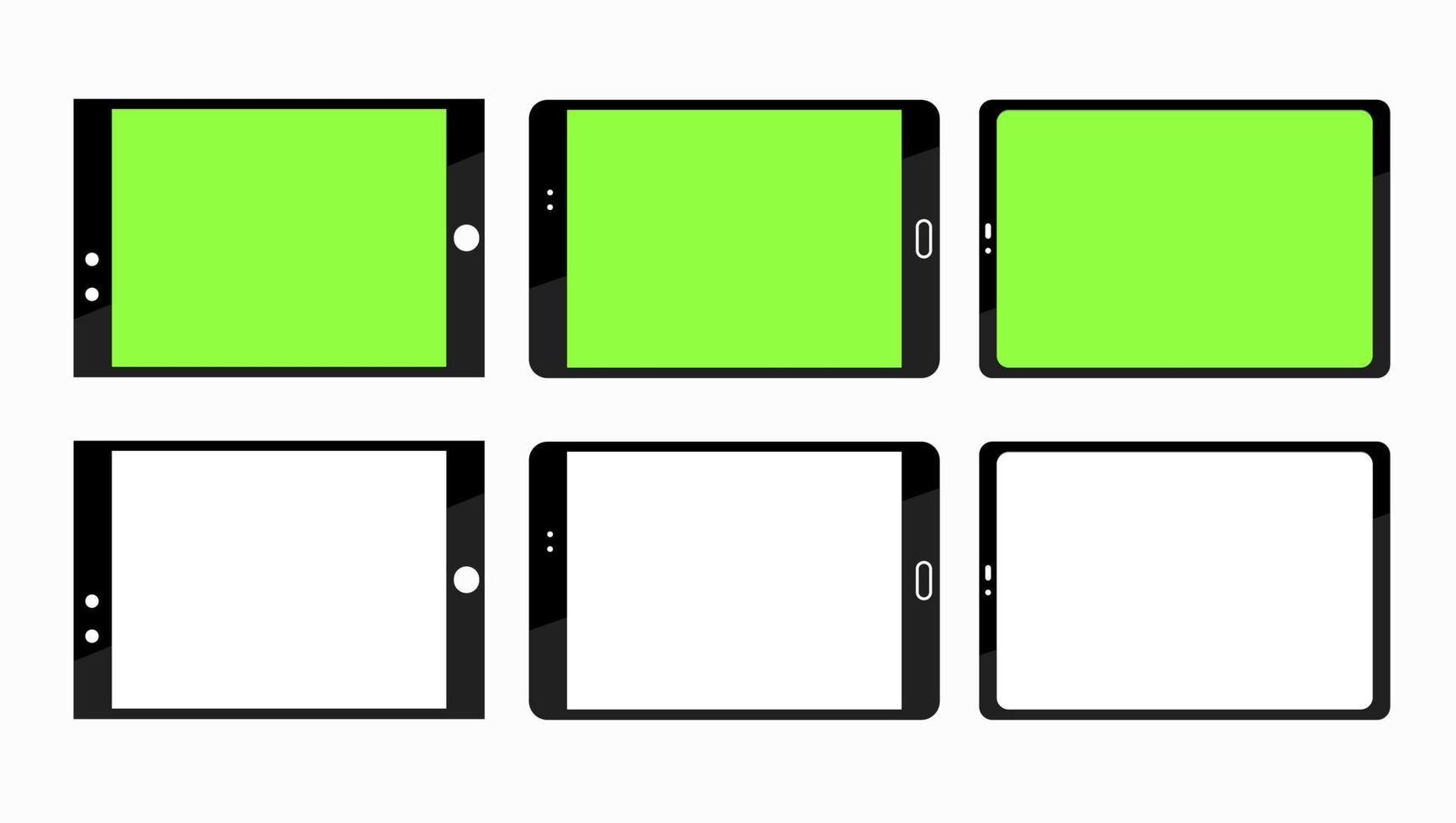 divers types van vector tabletten. met zwart en groene scherm Aan de scherm