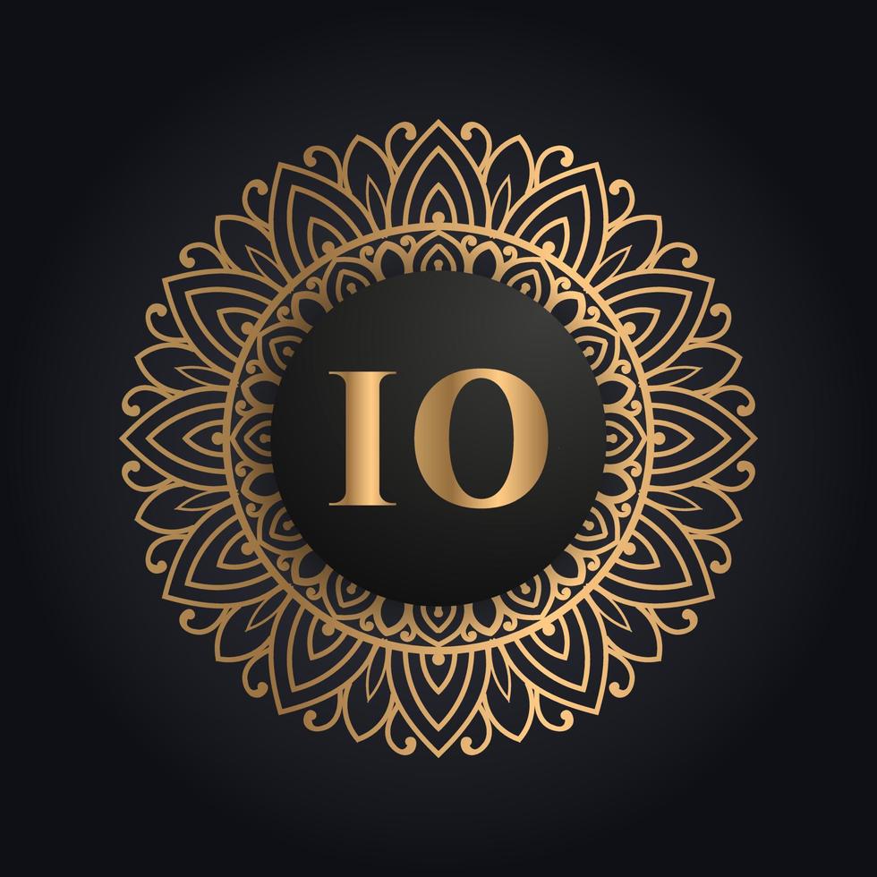 premie brief 10 logo icoon ontwerp. luxe sieraden kader edelsteen rand logo. schoonheid, mode, spa icoon logo ontwerp vector