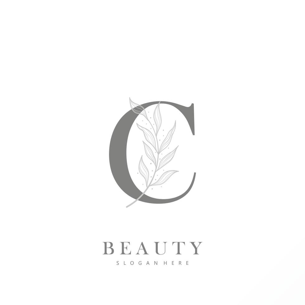 brief c logo bloemen logo ontwerp. logo voor Dames schoonheid salon massage kunstmatig of spa merk vector