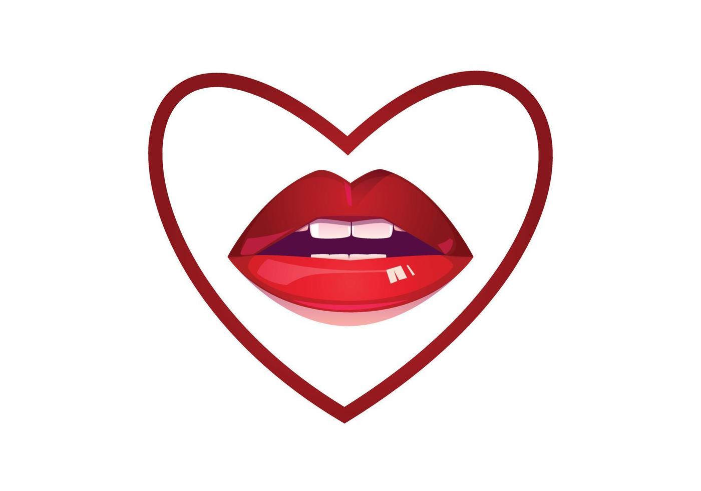 deze is een rood lippen ontwerp vector