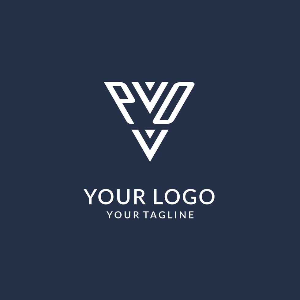 po driehoek monogram logo ontwerp ideeën, creatief eerste brief logo met driehoekig vorm logo vector