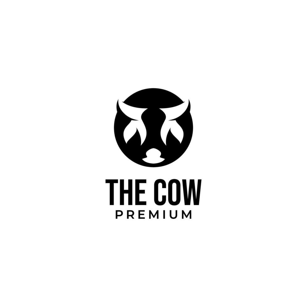 vector hoofd van een koe in een cirkel logo ontwerp concept voor voorraad opvoeden, vlees zuivel boerderij en voedsel