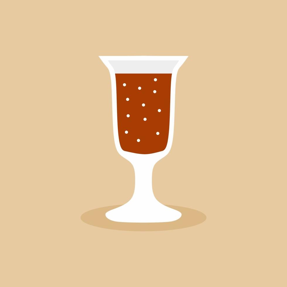 een hartelijk glas in trendy plat design. koud alcoholisch bier voor een borrel op een feest, receptie of andere bijeenkomst. champagne, toast en feestconcept in cartoon-stijl. vector illustratie