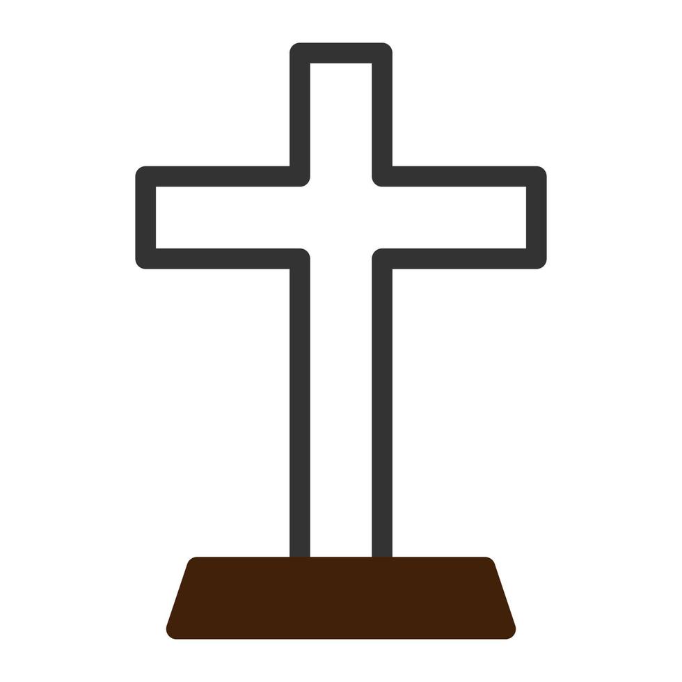 christen icoon duotoon grijs bruin kleur Pasen symbool illustratie. vector