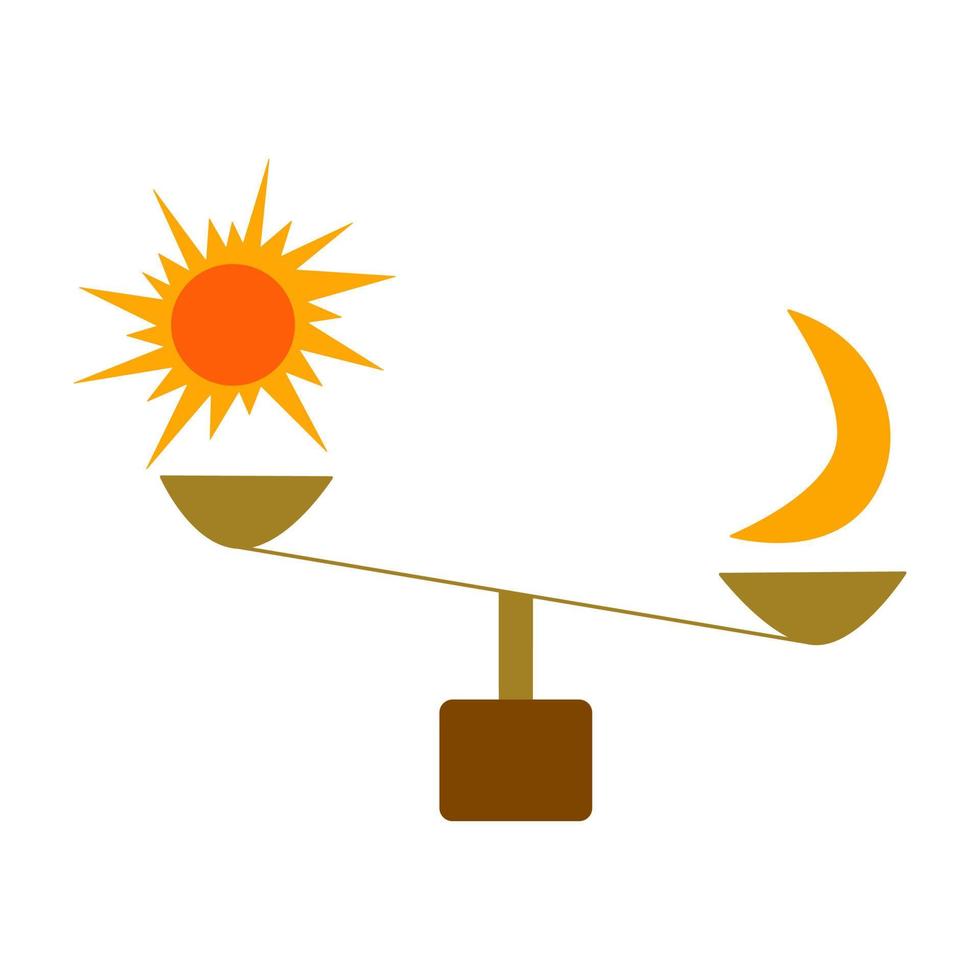 abstract kunst. balans cups met zon en halve maan vector