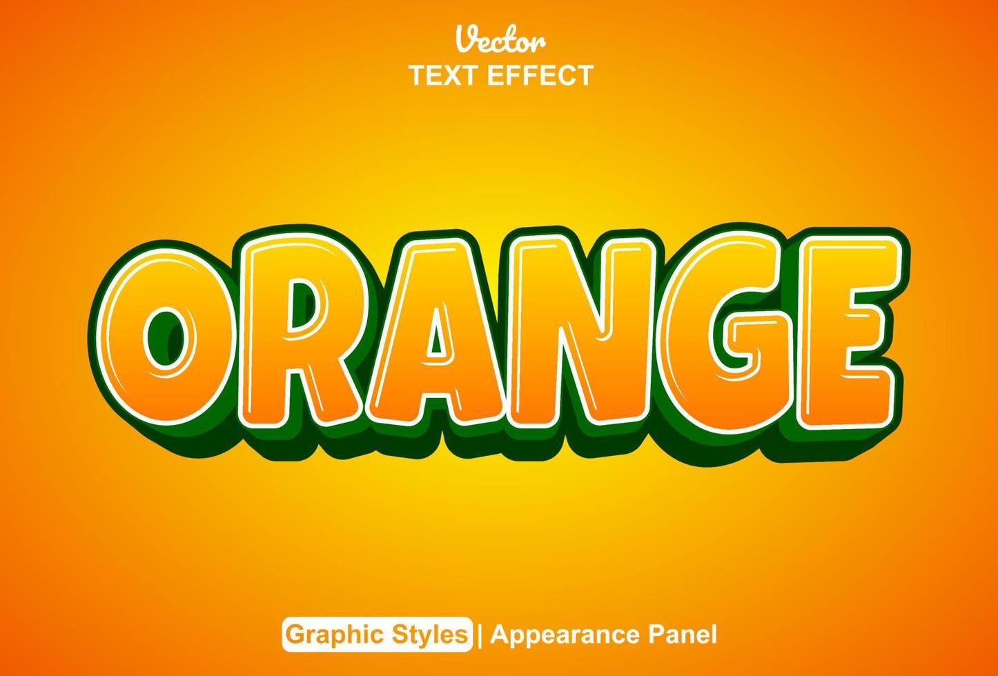 oranje tekst effect met grafisch stijl en bewerkbaar. vector