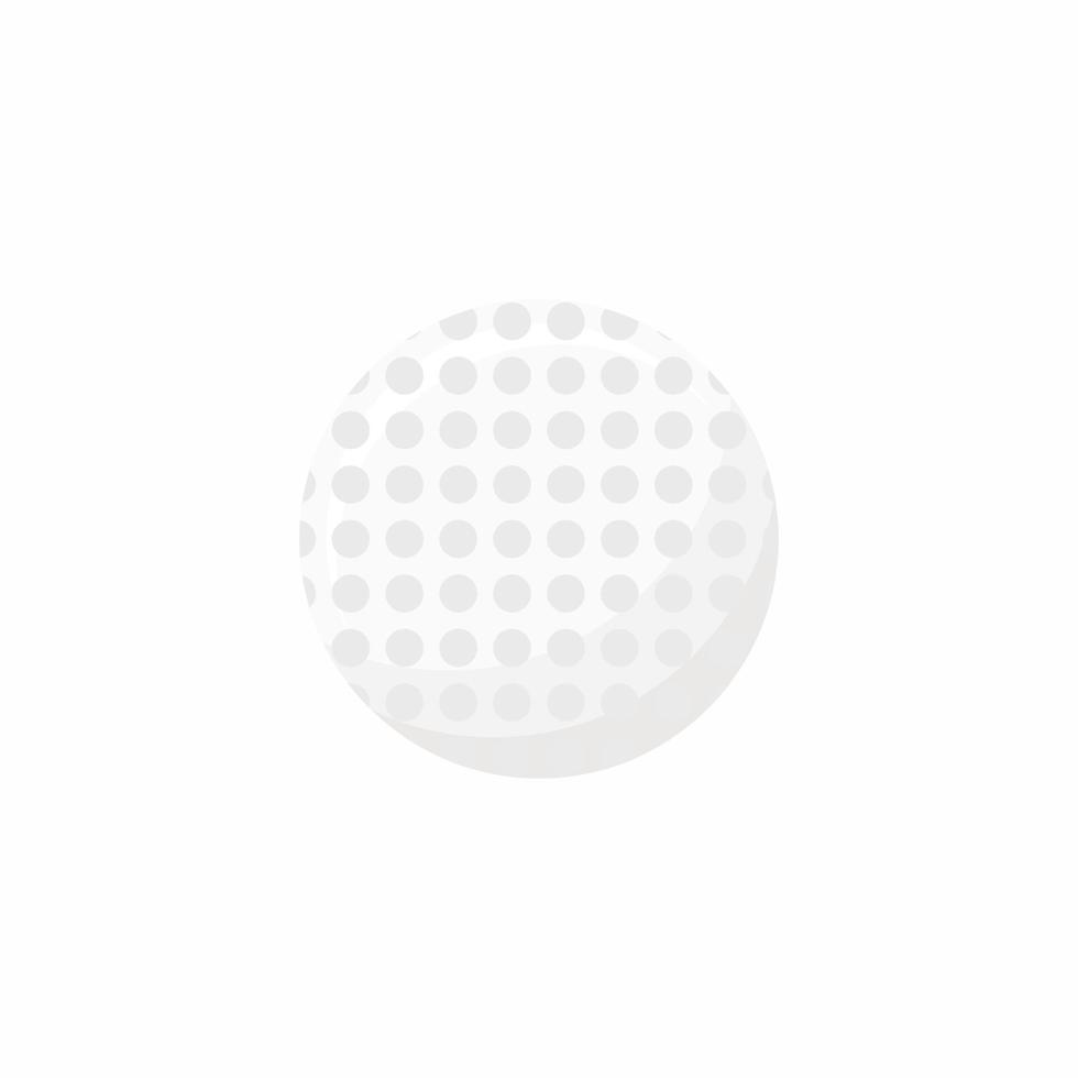 golfbal pictogram ontwerpelement geïsoleerd op een witte achtergrond. uitrusting voor sport, gezonde levensstijl en lichaamsbeweging. platte cartoon stijl vectorillustratie voor sport-apps en websites vector