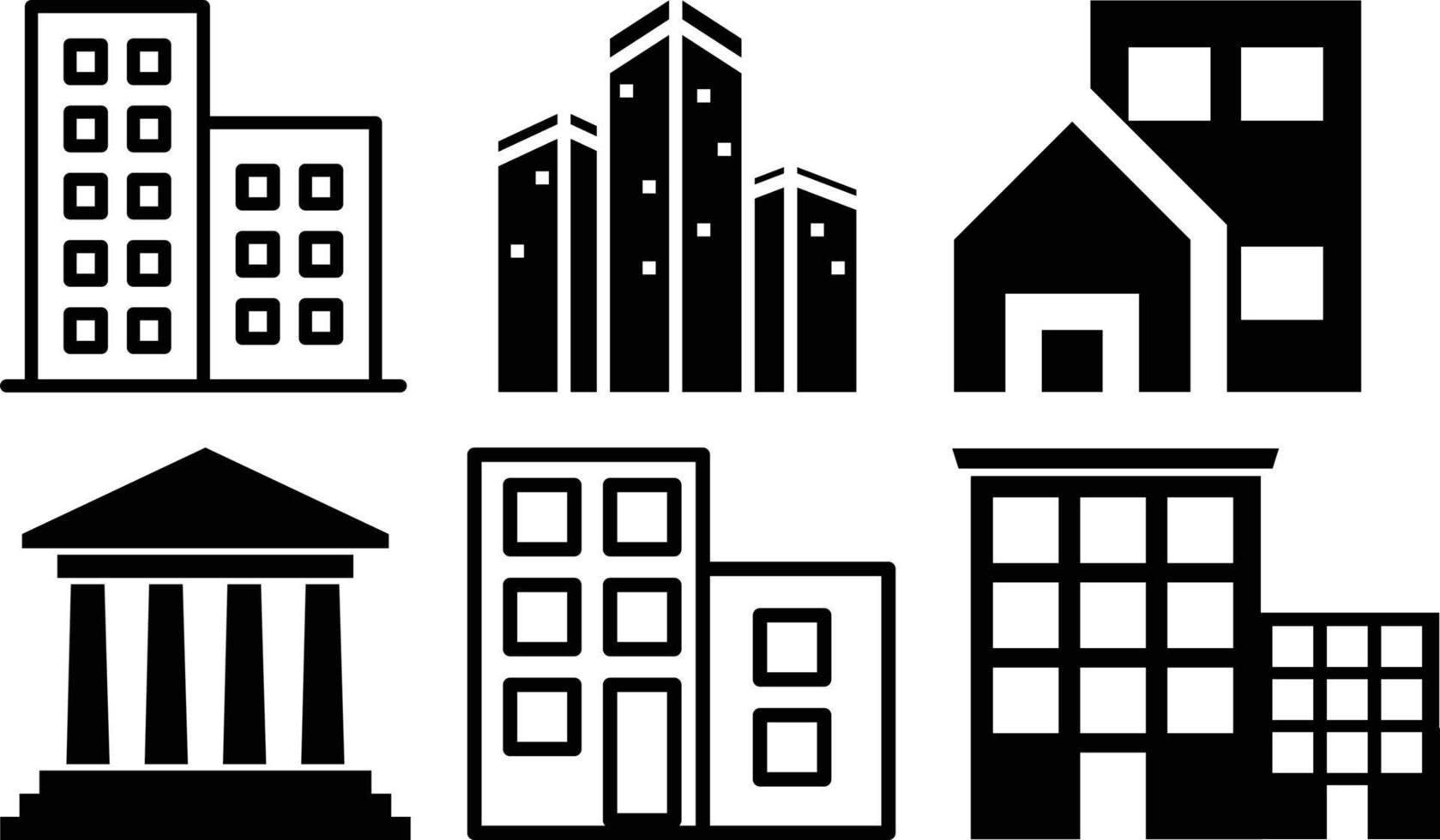openbaar gebouw pictogram, hotel, appartement, huis icoon regering en kantoor symbool, vector