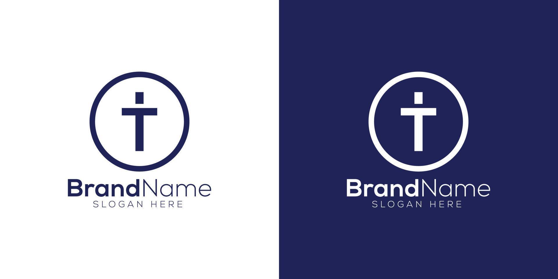 brief t christen plus logo ontwerp sjabloon vector