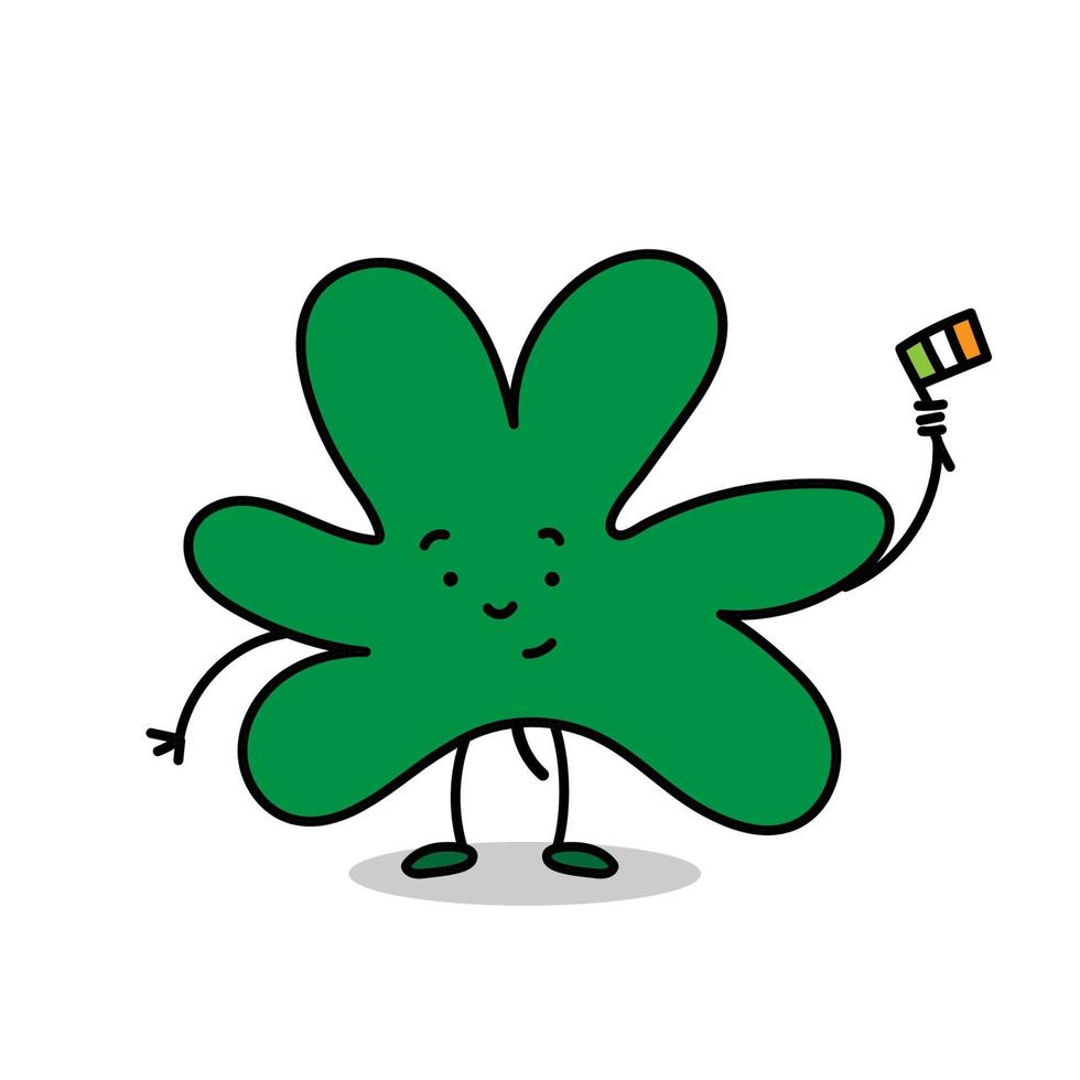 kleur vector tekening illustratie van blad Klaver en Iers vlag voor st Patrick dag