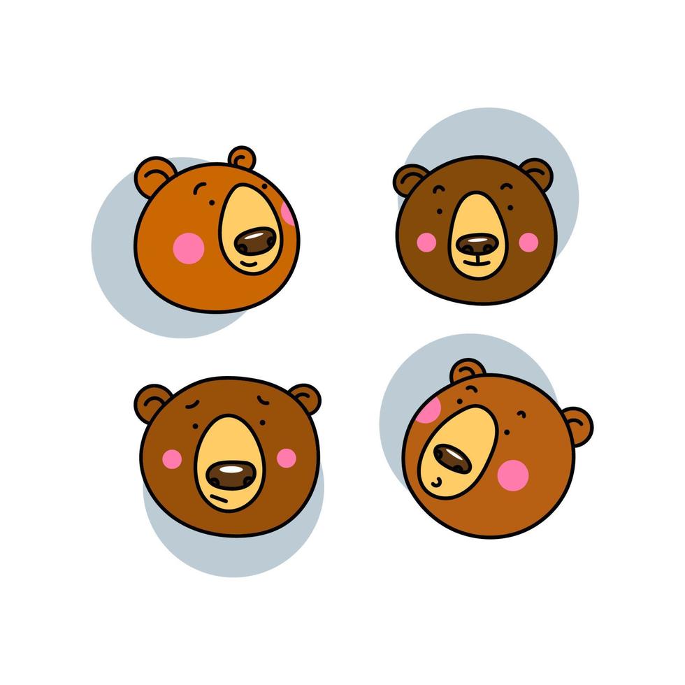 gekleurde vector illustratie van een reeks van teddy bears met verschillend emoties