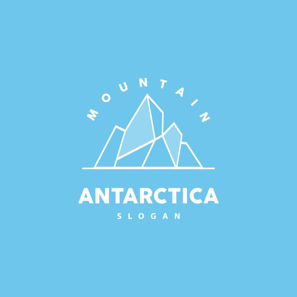 ijsberg logo, antarctisch bergen vector in ijs blauw kleur, natuur ontwerp, Product merk illustratie sjabloon icoon