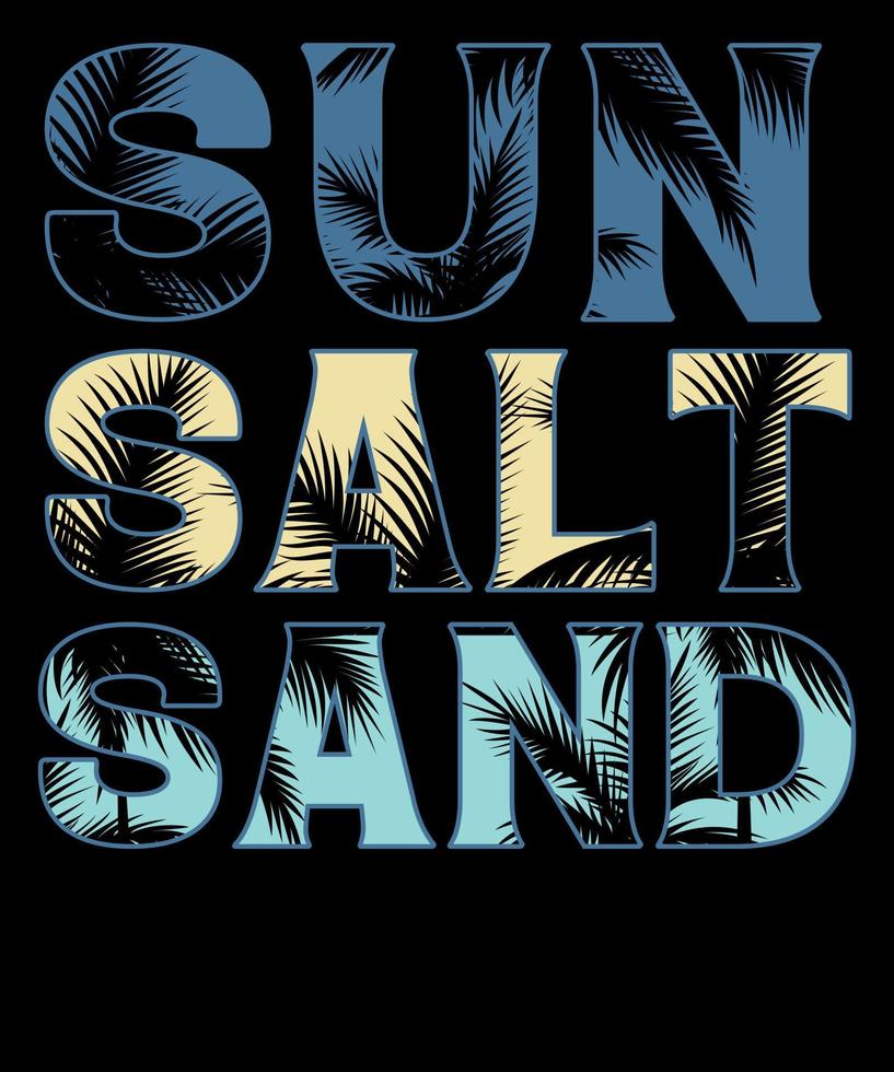 zon zout zand zomer retro zomer strand t-shirt ontwerp vector