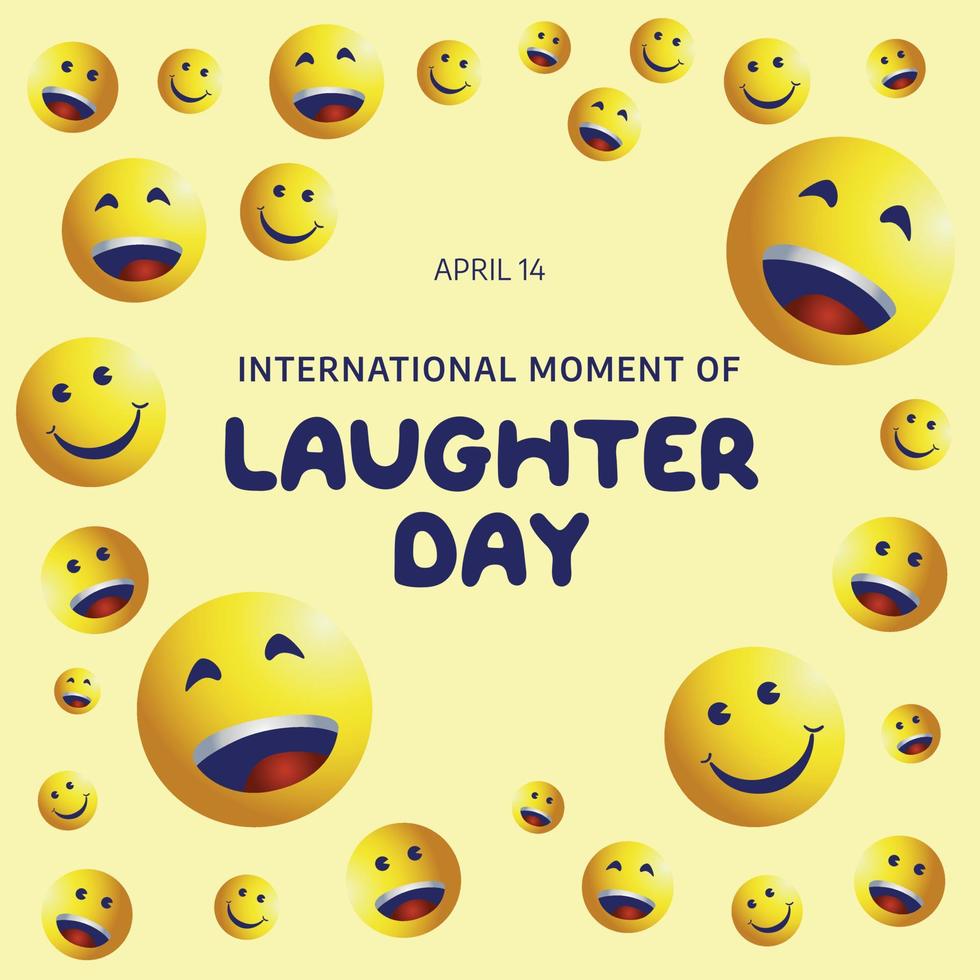 Internationale moment van gelach dag vector illustratie. vlak wereldbol en lach emoji vector ontwerp. emoji ontwerp vector.