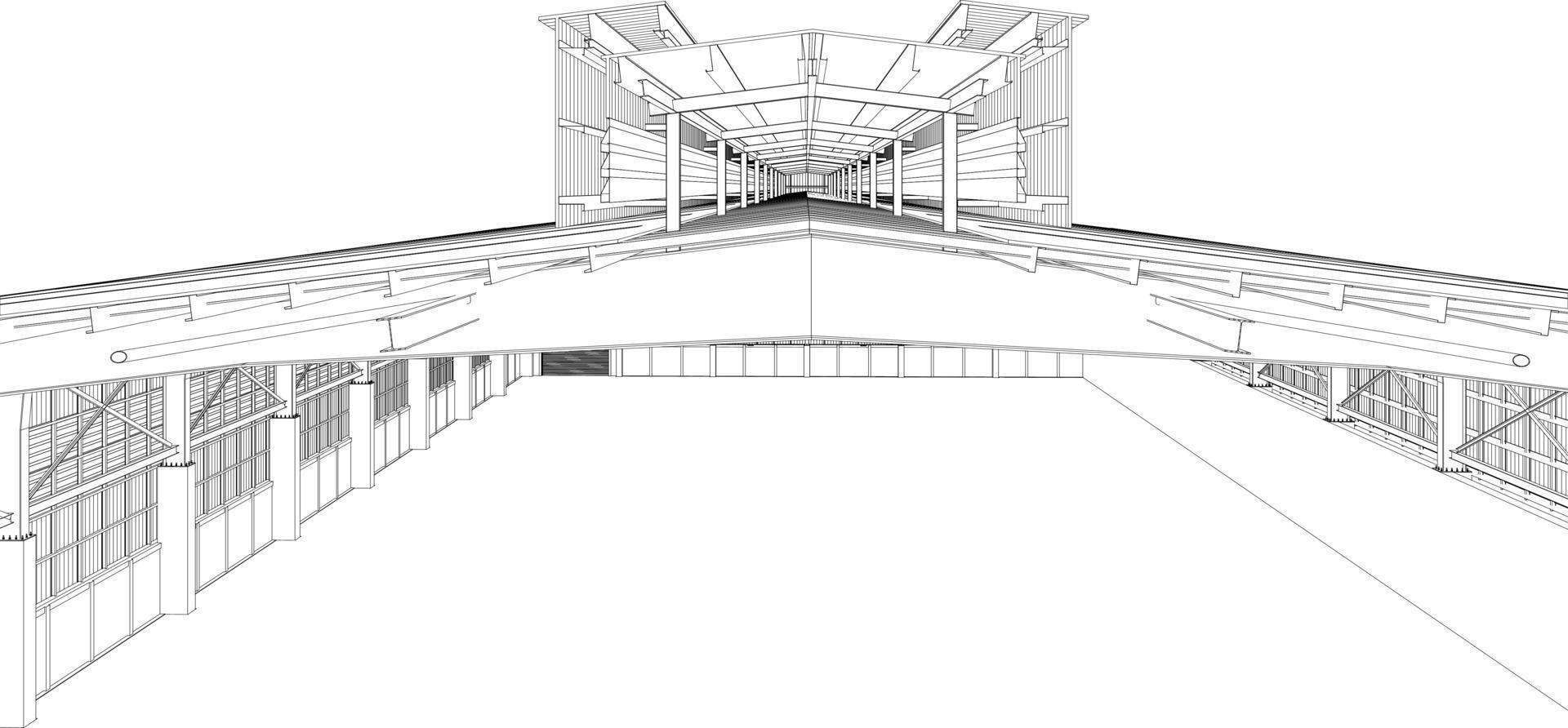 3d illustratie van gebouw structuur vector