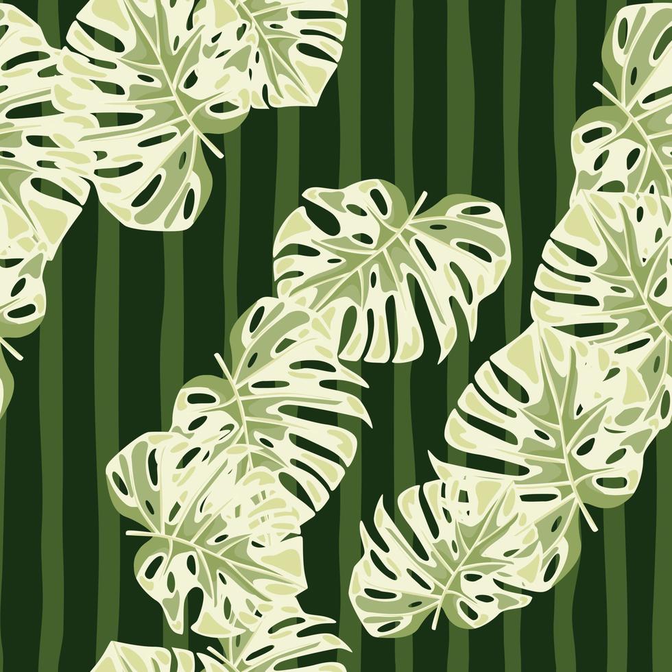 monstera bladeren naadloos patroon. exotisch oerwoud planten eindeloos behang. blad achtergrond. hawaiiaans regenwoud bloemen achtergrond. vector