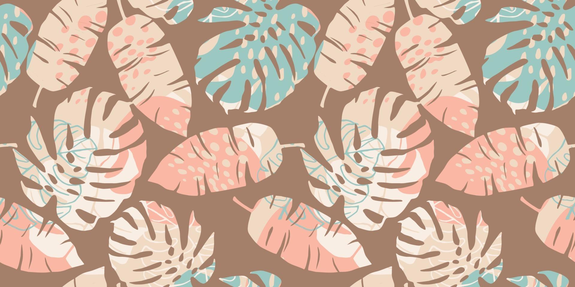 tropisch naadloos patroon met abstracte bladeren. modern ontwerp vector