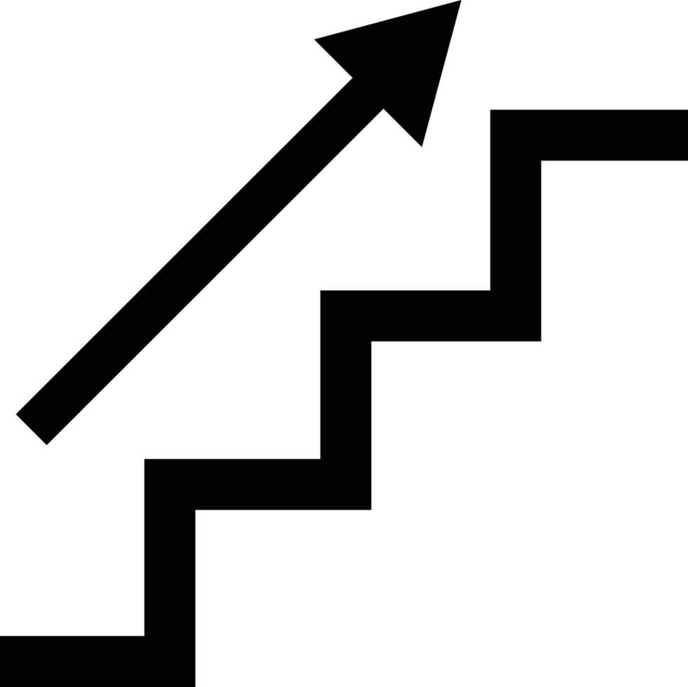 trap icoon icoon . omhoog, naar beneden ,stap, top symbool. pijl, ladder, trap, stap icoon . toenemend icoon vector