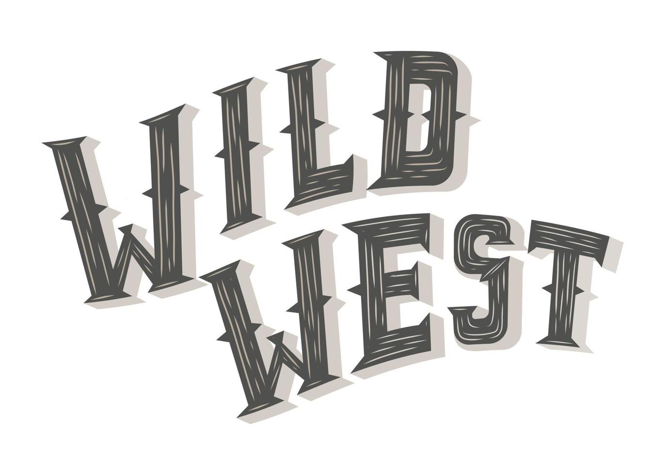 geïsoleerd vector belettering wild west in oud wijnoogst retro stijl.