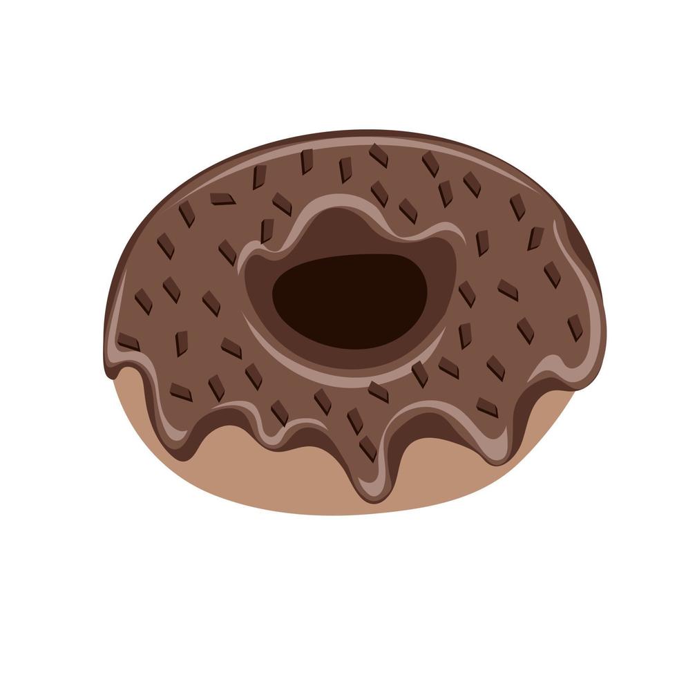 chocola donut geïsoleerd Aan wit vector