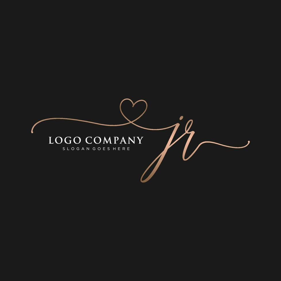 eerste jr vrouwelijk logo collecties sjabloon. handschrift logo van eerste handtekening, bruiloft, mode, juwelen, boetiek, bloemen en botanisch met creatief sjabloon voor ieder bedrijf of bedrijf. vector