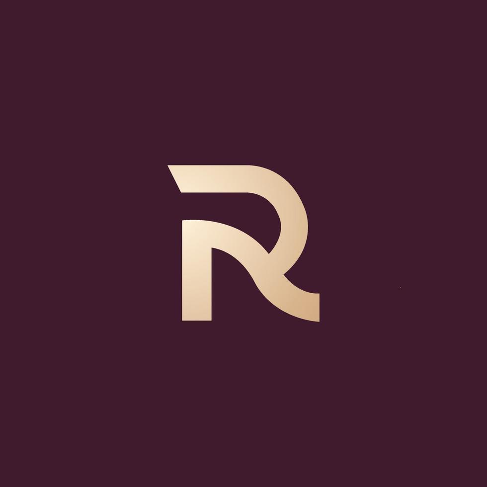 luxe en modern r logo ontwerp vector