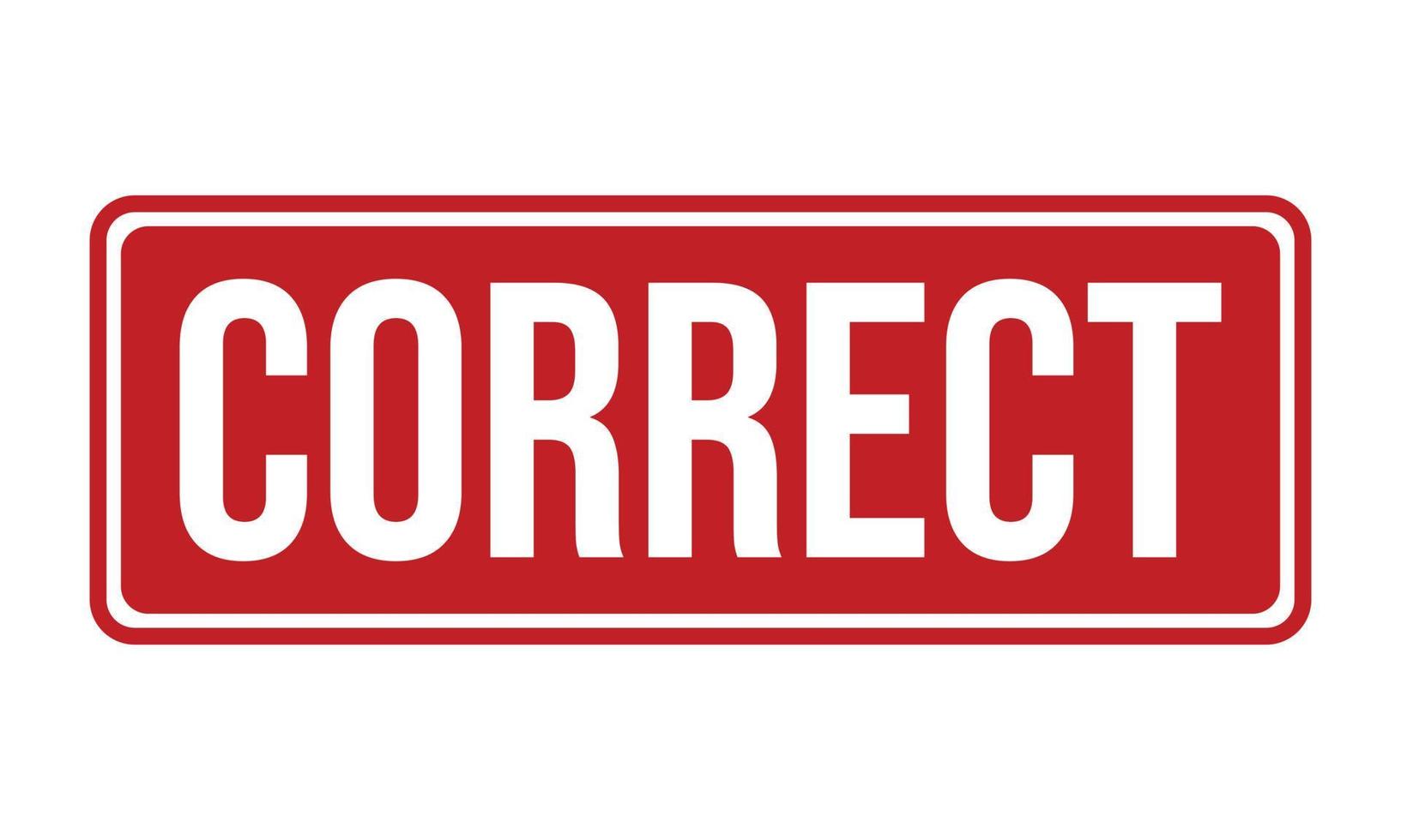 correct rubber stempel. correct rubber grunge postzegel zegel vector illustratie