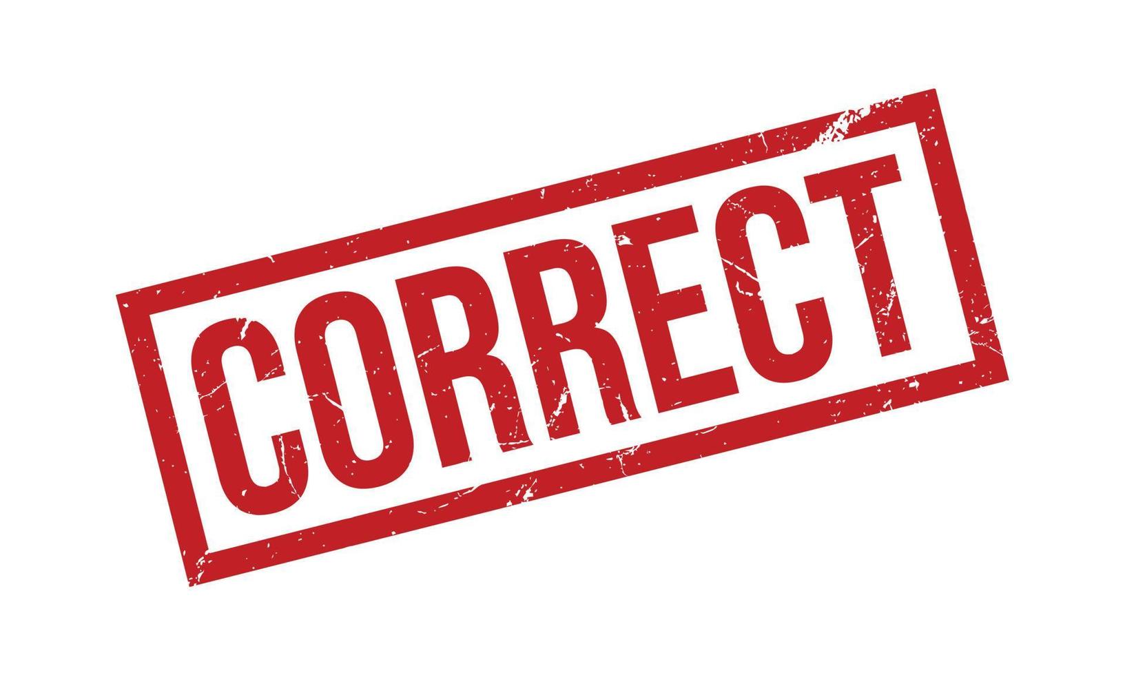 correct rubber stempel. correct rubber grunge postzegel zegel vector illustratie