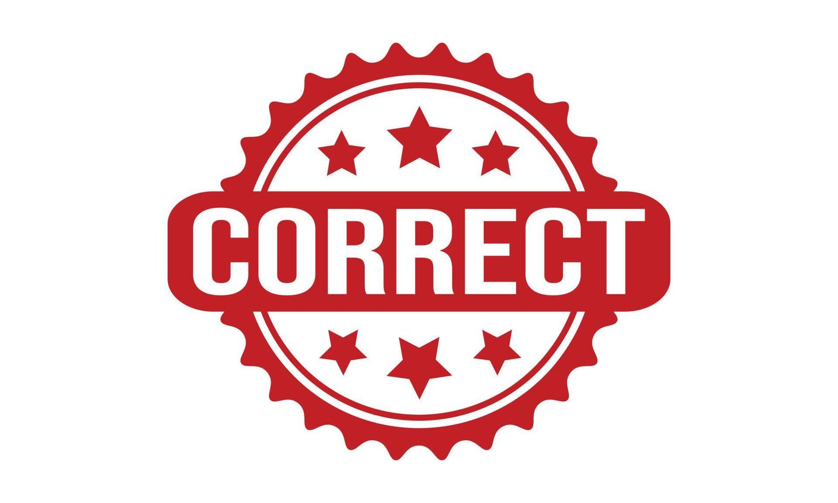 correct rubber stempel. correct rubber grunge postzegel zegel vector illustratie