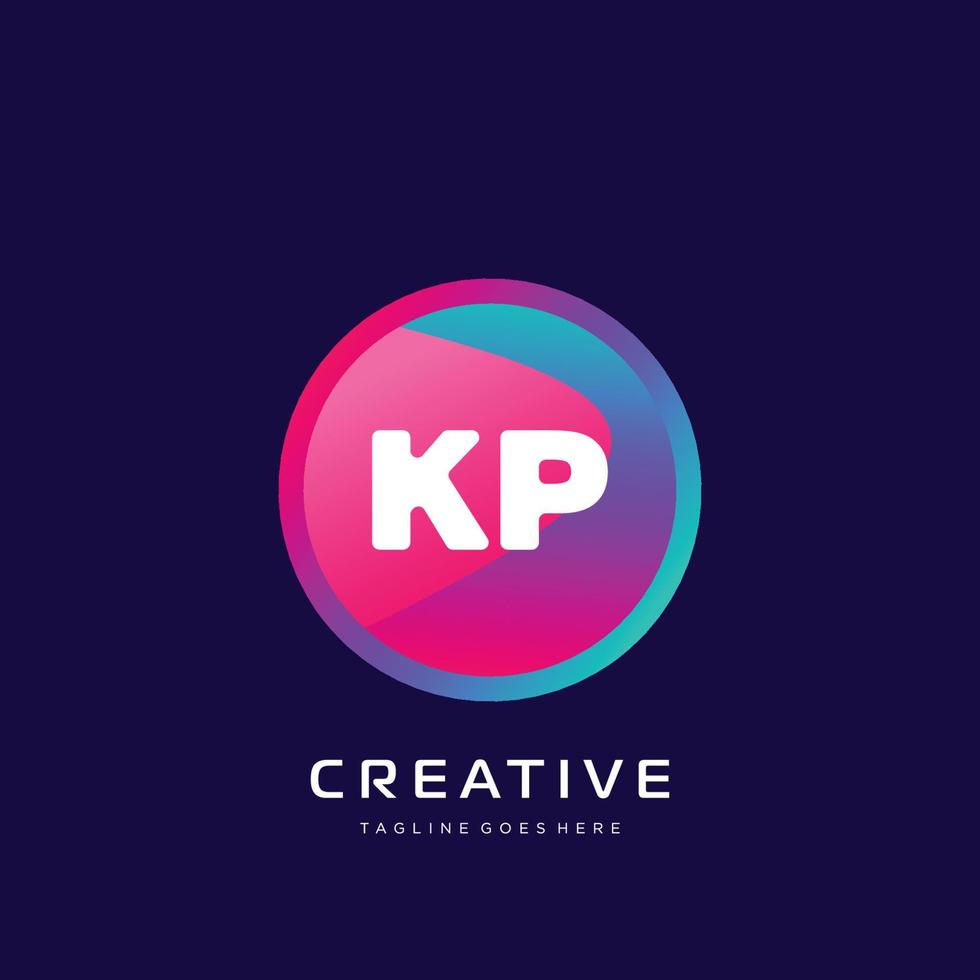 kp eerste logo met kleurrijk sjabloon vector. vector