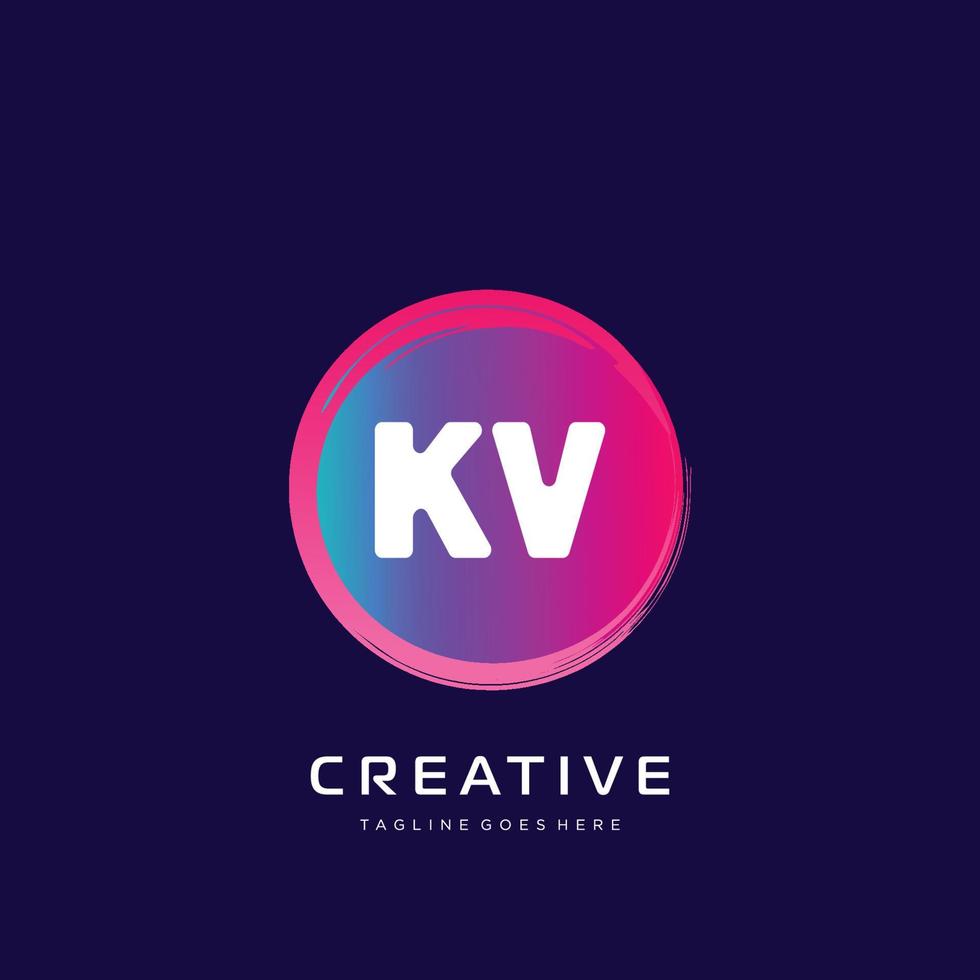 kv eerste logo met kleurrijk sjabloon vector. vector