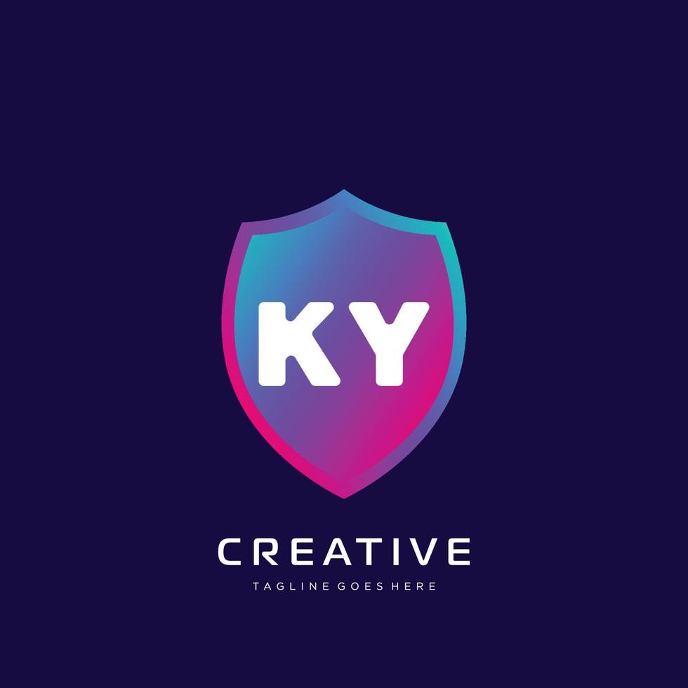 ky eerste logo met kleurrijk sjabloon vector. vector