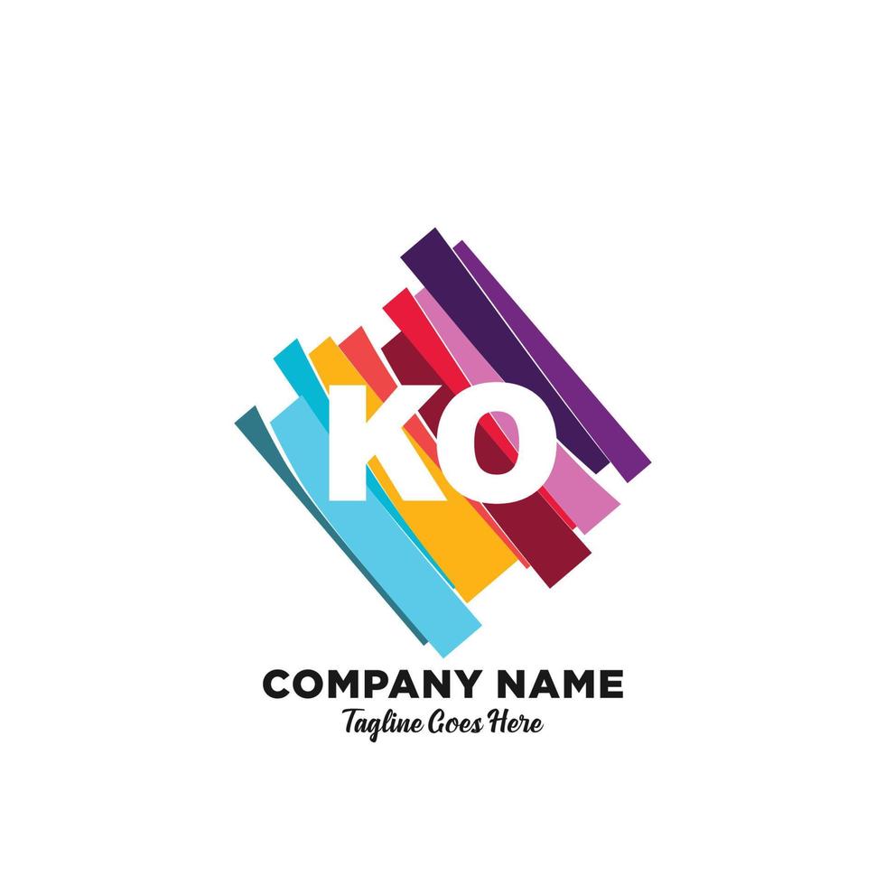 ko eerste logo met kleurrijk sjabloon vector