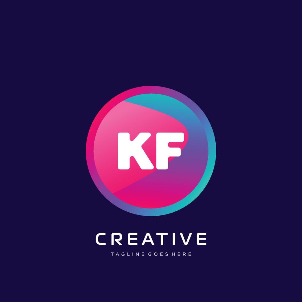 kf eerste logo met kleurrijk sjabloon vector. vector