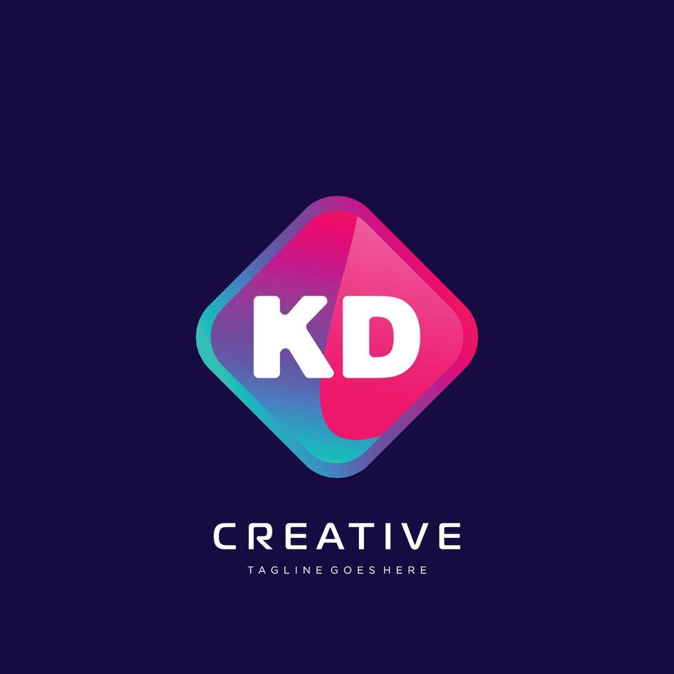 kd eerste logo met kleurrijk sjabloon vector. vector