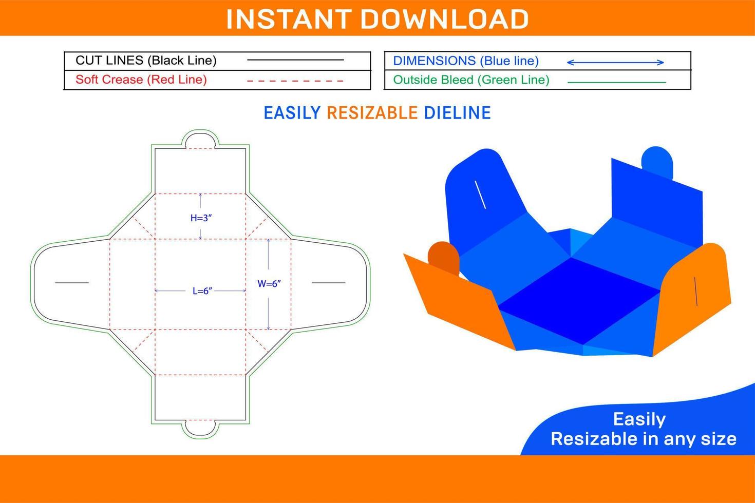 zelfsluitend taart doos, geschenk doos dood gaan besnoeiing sjabloon ontwerp doos dieline en 3d doos vector