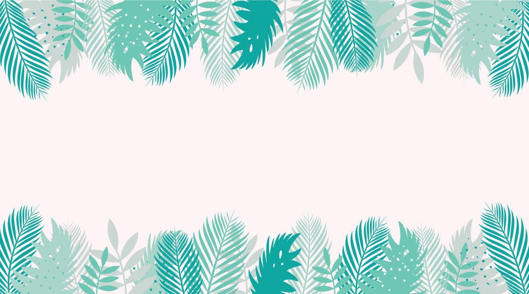 kader van tropisch bladeren in groen tonen met ruimte voor tekst, presentatie in de midden. vector achtergrond. zomer