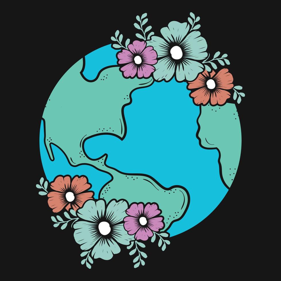 aarde dag bloemen vector t-shirt ontwerp