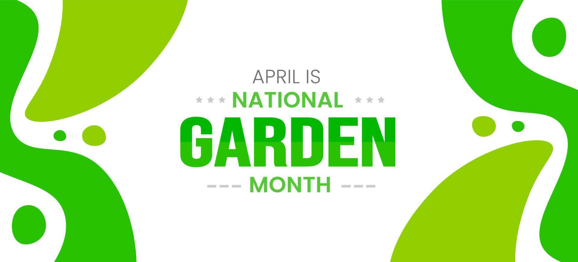 nationaal tuin maand achtergrond of banier ontwerp sjabloon gevierd in april. vector