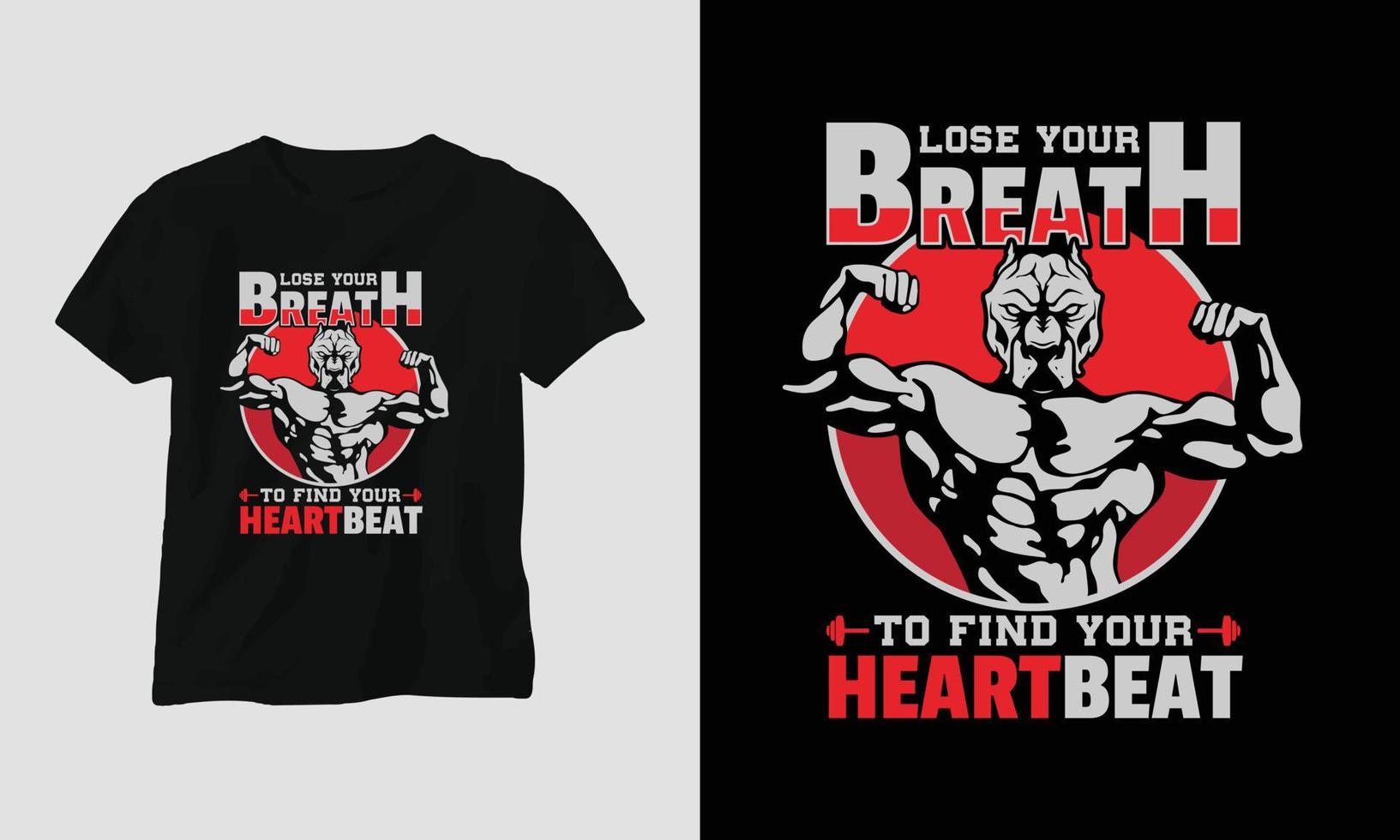 Sportschool minnaar t-shirt ontwerp met bodybuilders illustratie vector