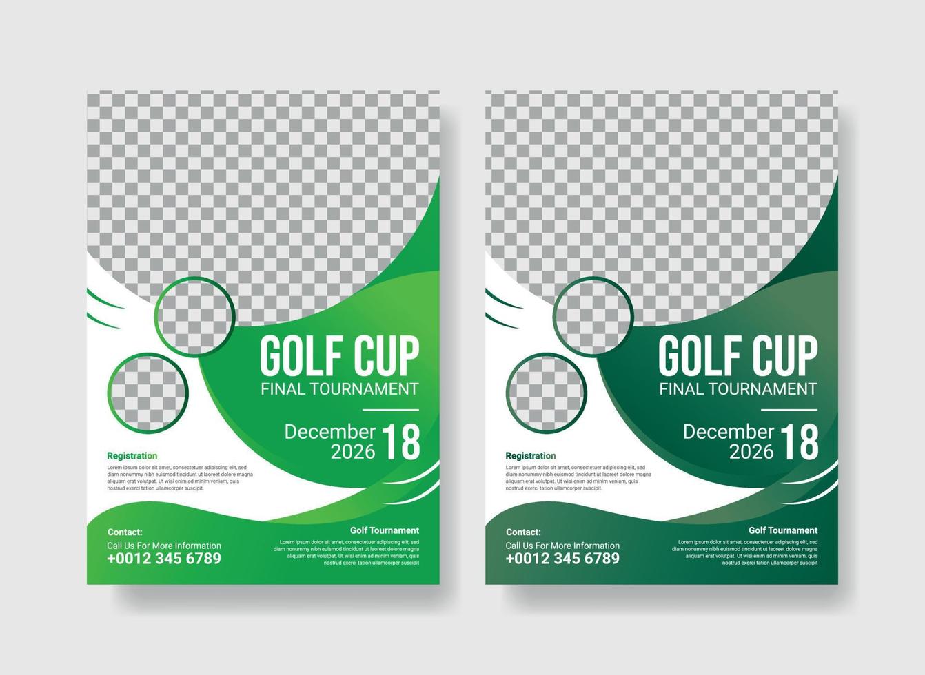 golf kop toernooi folder ontwerp sjabloon, jaar- sport evenement Aankondiging poster vector