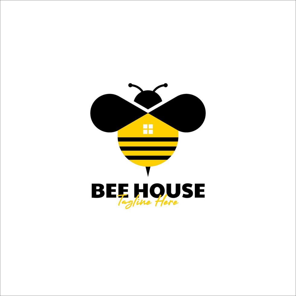 vector bij huis logo ontwerp concept illustratie idee