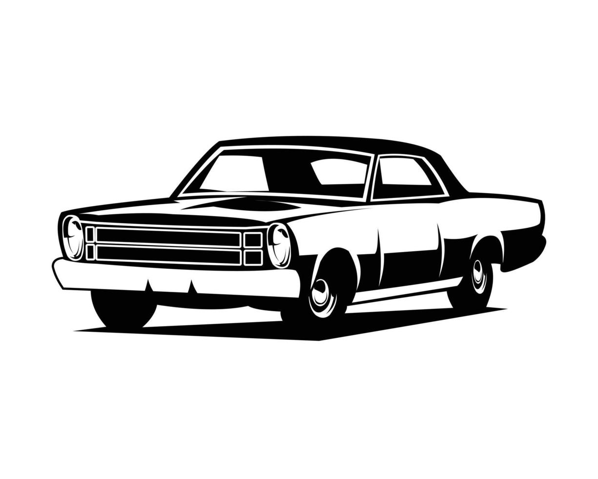 Amerikaans klassiek auto silhouet vector ontwerp. wijnoogst auto silhouet vector illustratie. het beste voor automotive restauratie verwant ontwerp logo, insigne, embleem, icoon, sticker