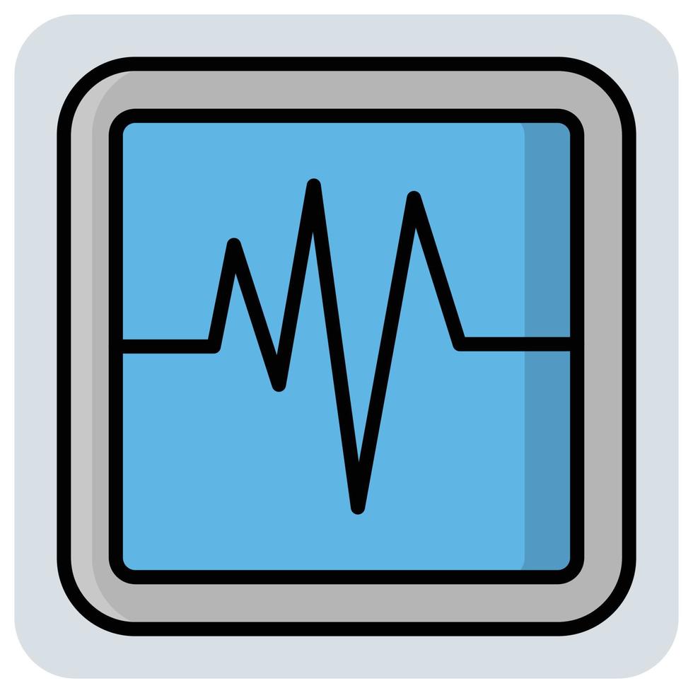 gevulde kleur schets icoon voor ecg reddingslijn. vector