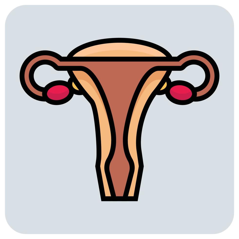 gevulde kleur schets icoon voor vagina. vector