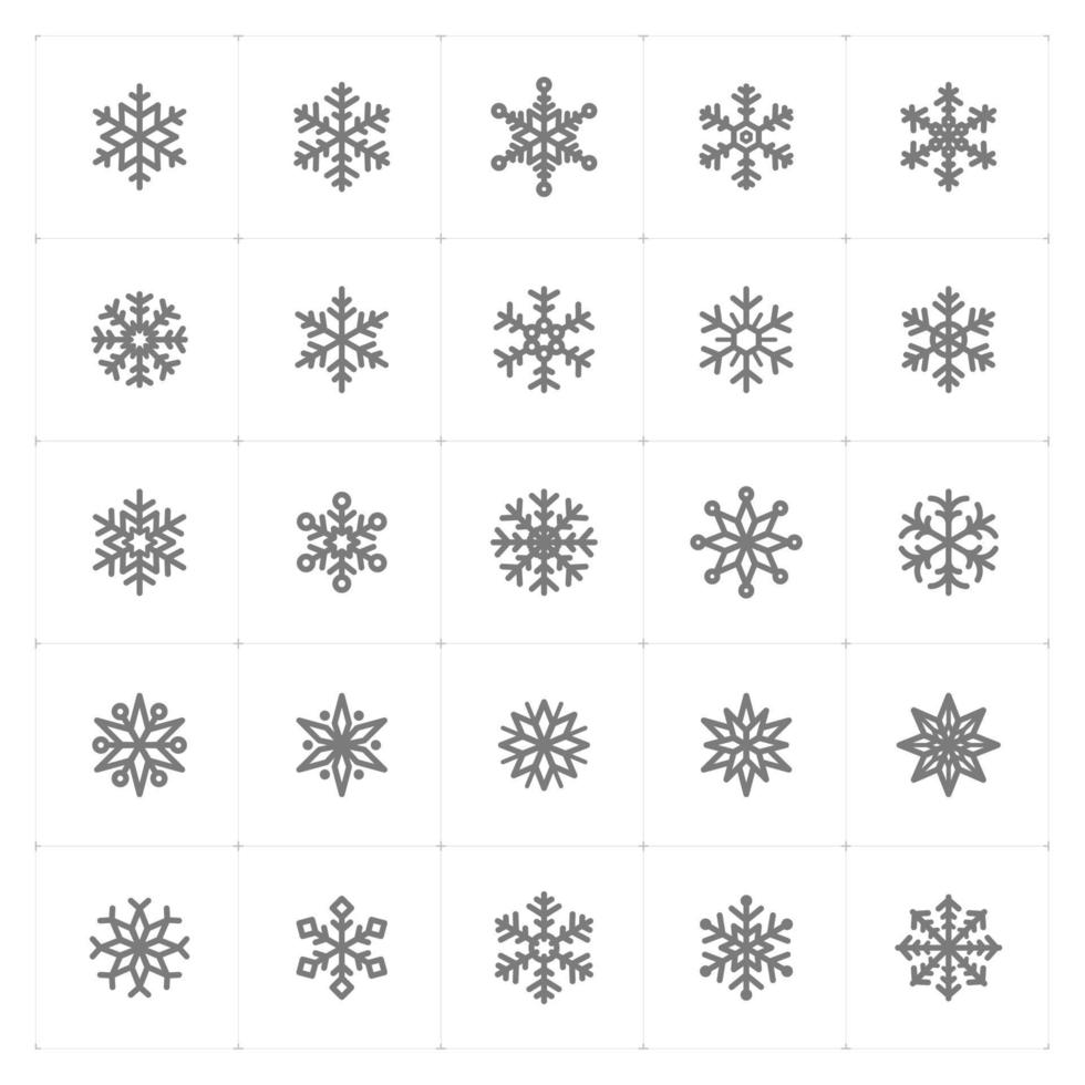 sneeuwvlok lijn pictogrammen. vectorillustratie op witte achtergrond. vector